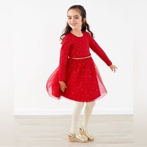 NWT Hanna Andersson Sparkling Red and Gold Holiday Dress